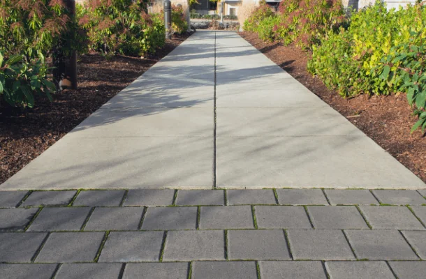 Paved commercial walkway with landscaping beds — Charlottesville VA