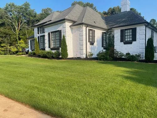 Trimmed front lawn at white house — Charlottesville VA