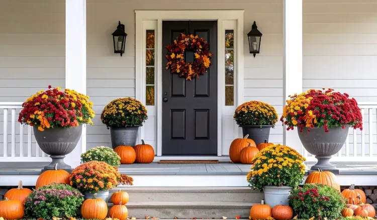 Pumpkin porch decorating and fall seasonal decor — Charlottesville VA