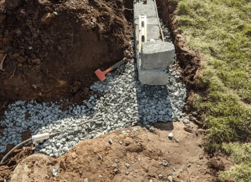Retaining wall installation in progress — Charlottesville VA
