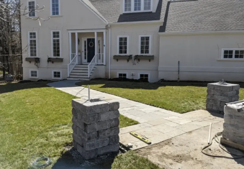 Stone walkway with graded surroundings — Charlottesville VA